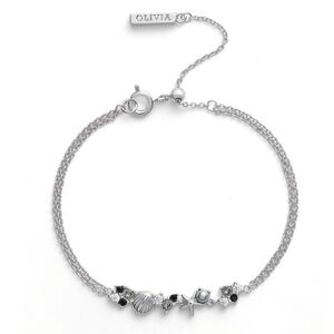 OLIVIA BURTON Silver Bracelet with Black and White Charms